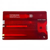 Мультитул Victorinox swisscard Quattro Красный полупрозрачный