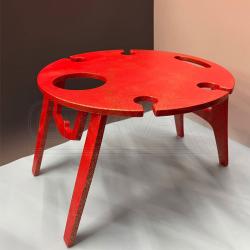 Винный столик на 4 бакала, 35х25 см, Красный