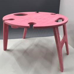 Винный столик на 4 бакала, 35х25 см, Розовый